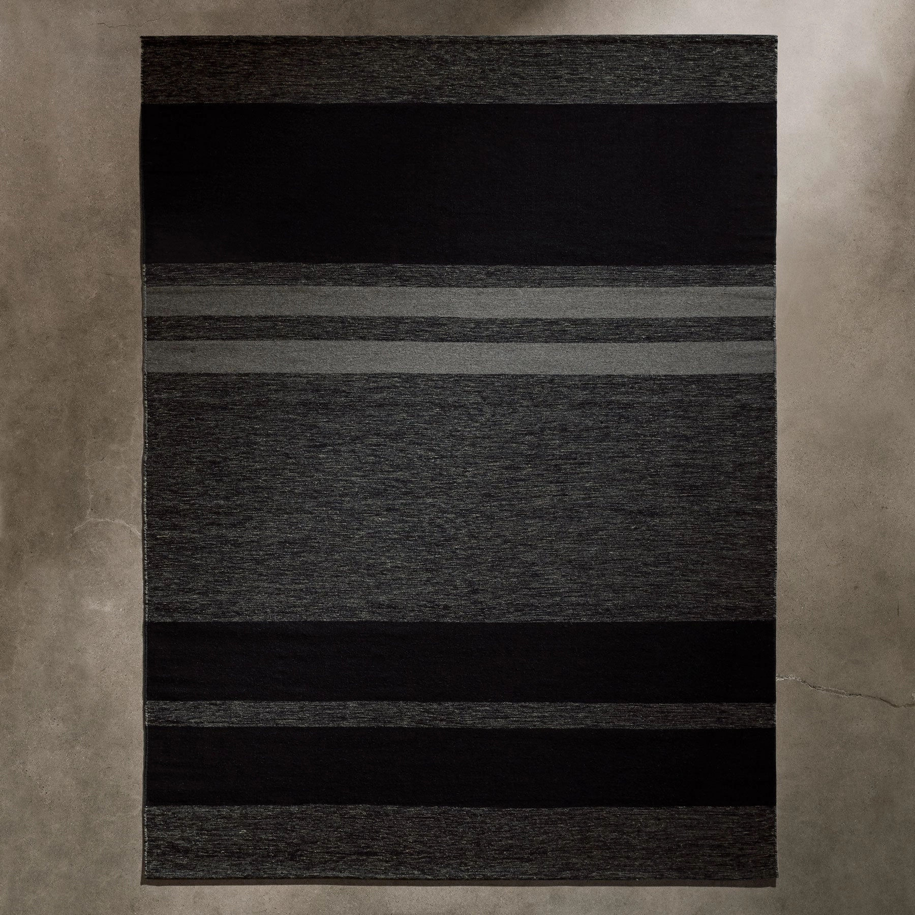 Multi Stripe Area Rug 9Ft X 12Ft - Black Marle/Black/Flint