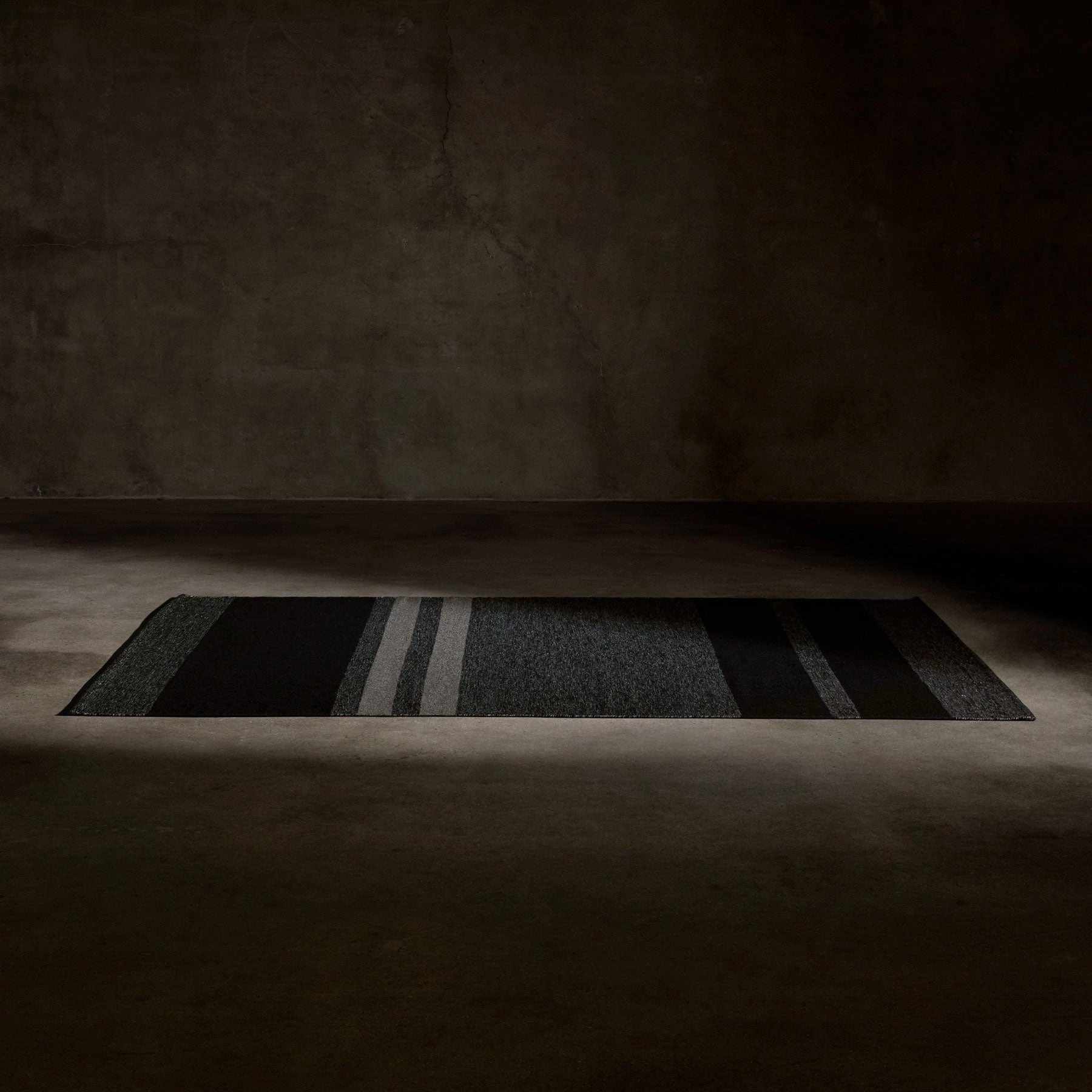 Multi Stripe Area Rug - Black Marl/Black/Flint