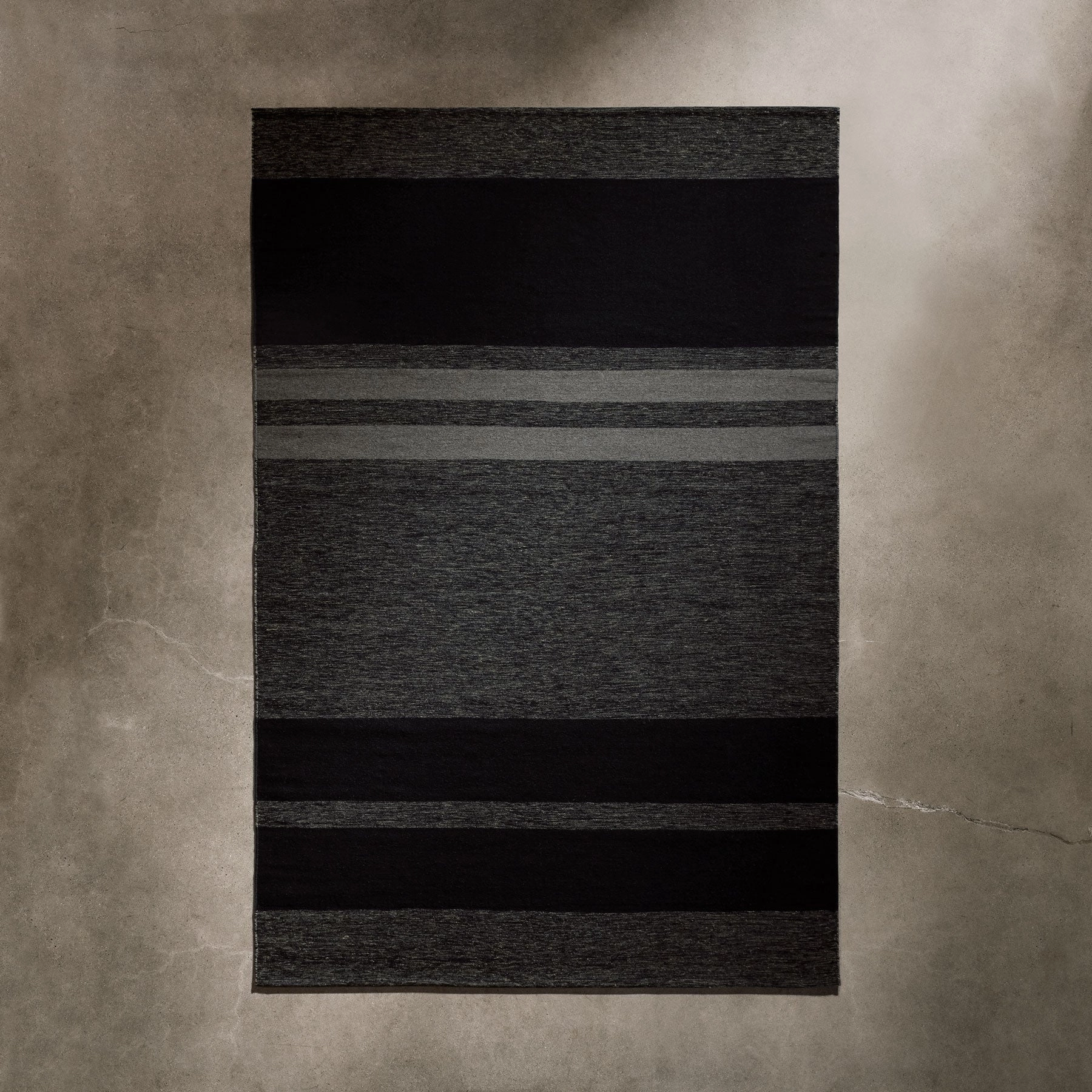Multi Stripe Area Rug - Black Marl/Black/Flint