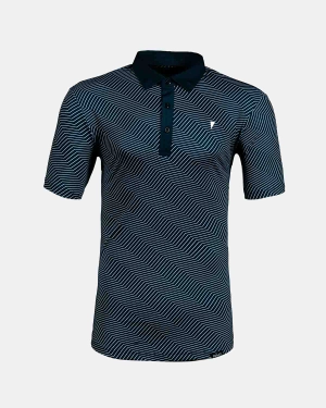 Navy Chevron Classic Polo