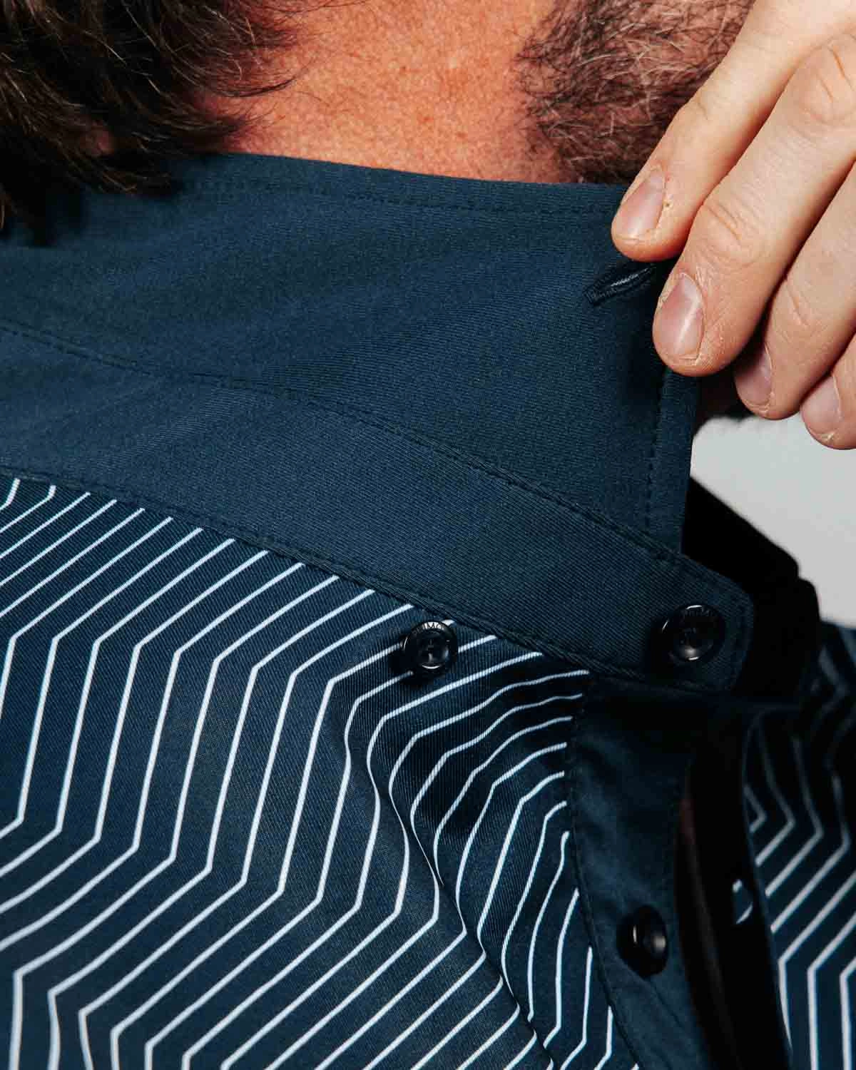 Navy Chevron Classic Polo