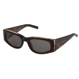 Philipp Plein Women's Sunglasses - Brown Cat Eye Shape Frame Grey Lens | SPP025S 0722