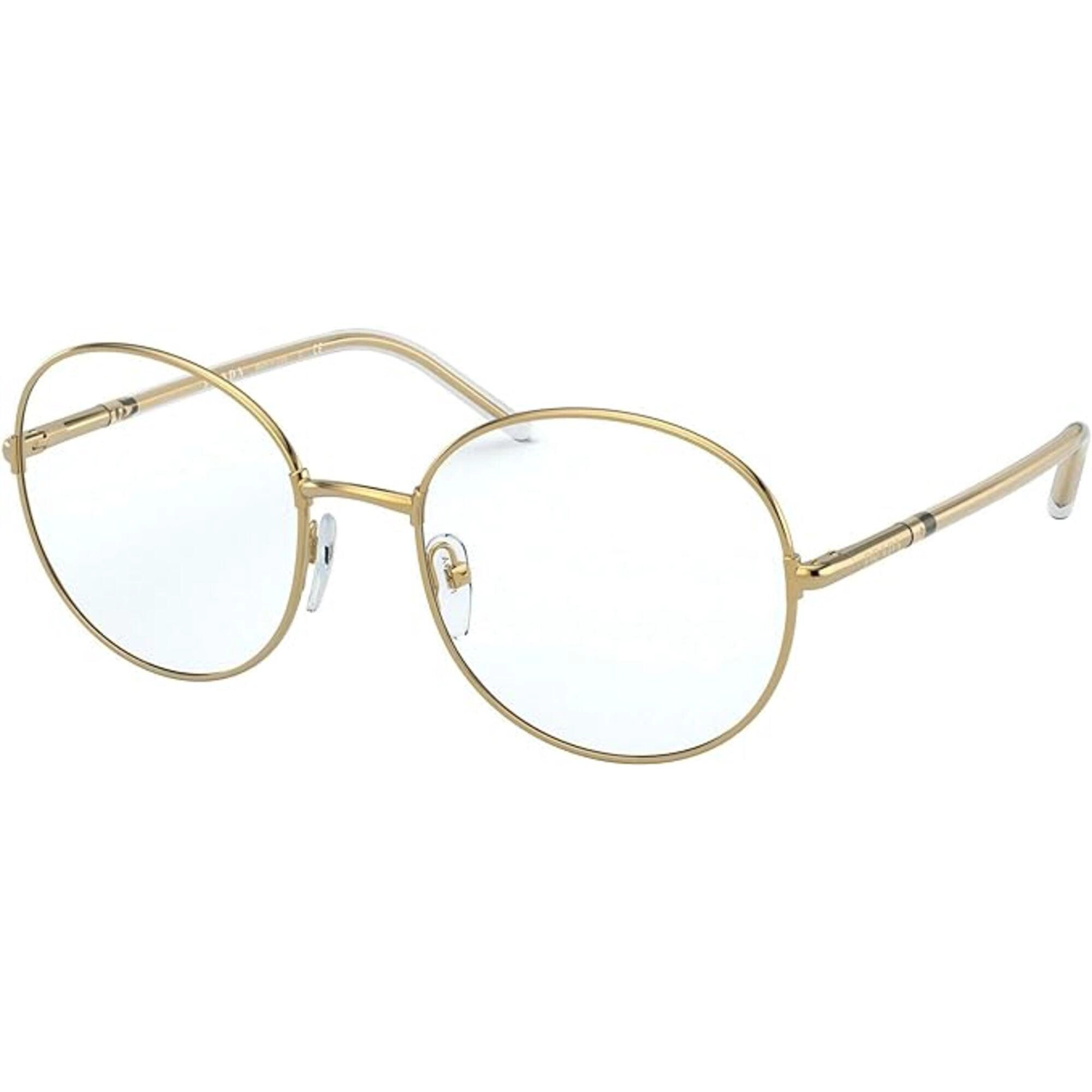 Prada Women's Eyeglasses - Gold Metal Round Frame Demo Lens | PRADA 0PR 55WV 5AK1O1