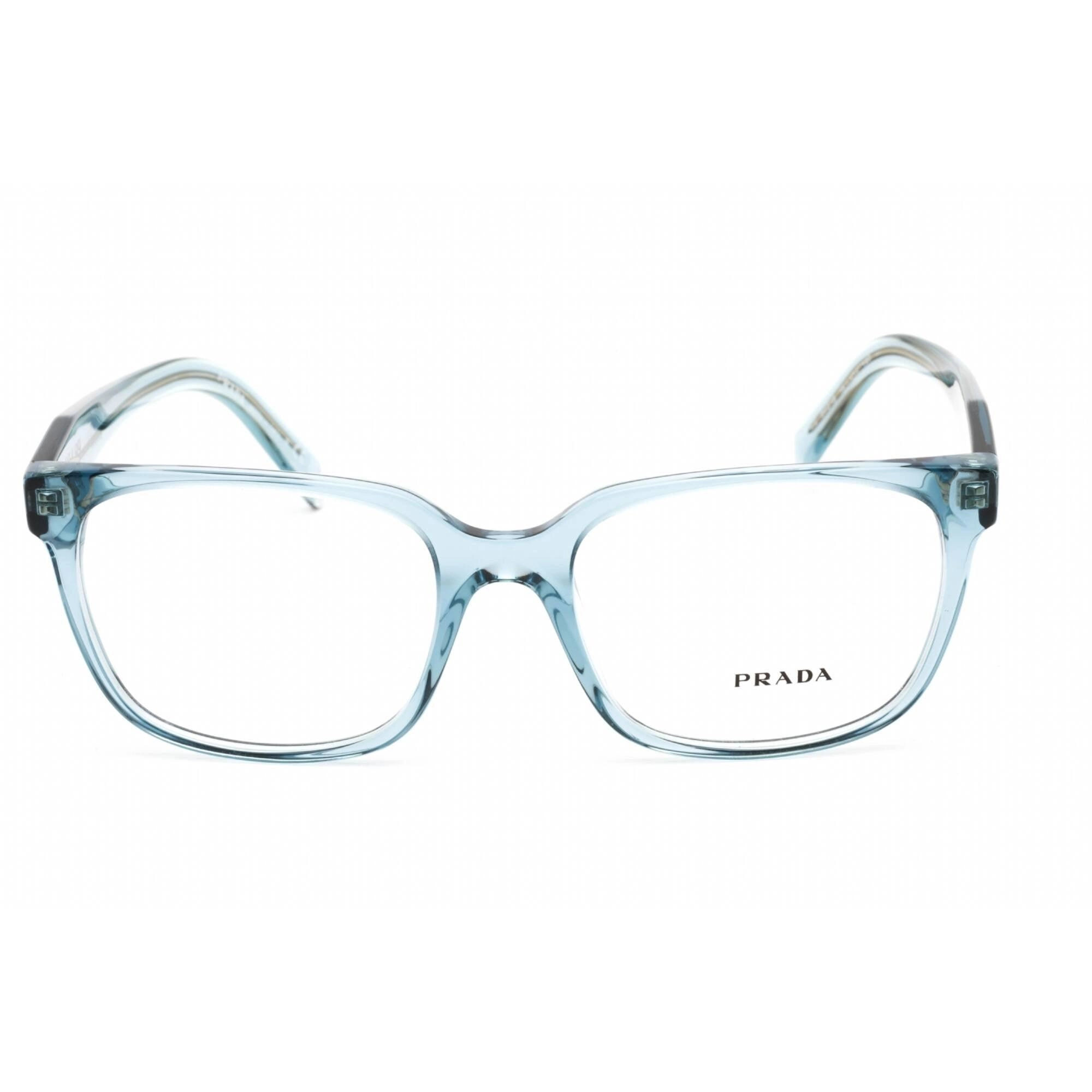 Prada Women's Eyeglasses - Rectangular Crystal Blue Plastic Frame | 0PR 17ZV 16J1O1