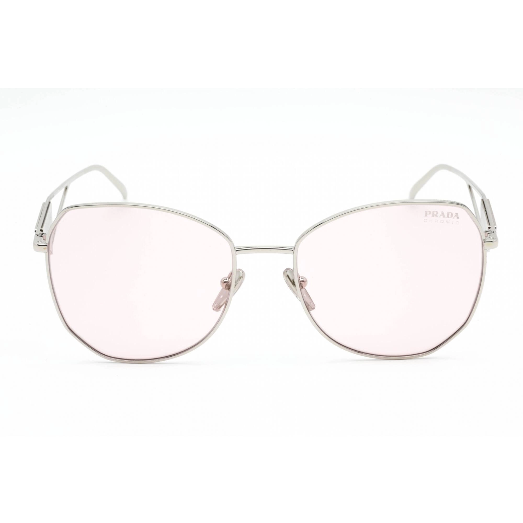 Prada Women's Sunglasses - Silver Aviator Metal Frame Pink Lens | 0PR 57YS 1BC06R