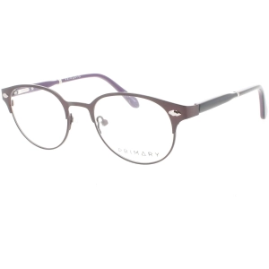 Primary Women's Eyeglasses - Demo Lens Metal Oval Full Rim Frame | PN122 DARK PURPLE