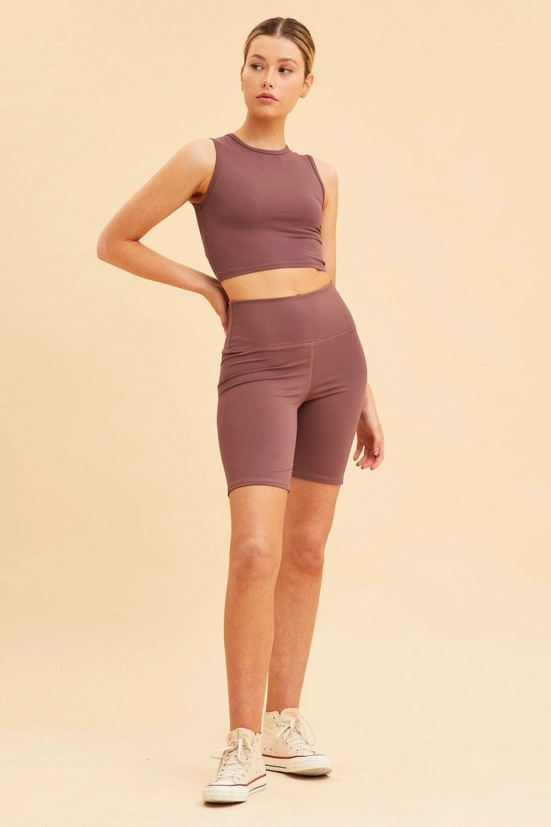 Purple Bike Short 7" Length Active