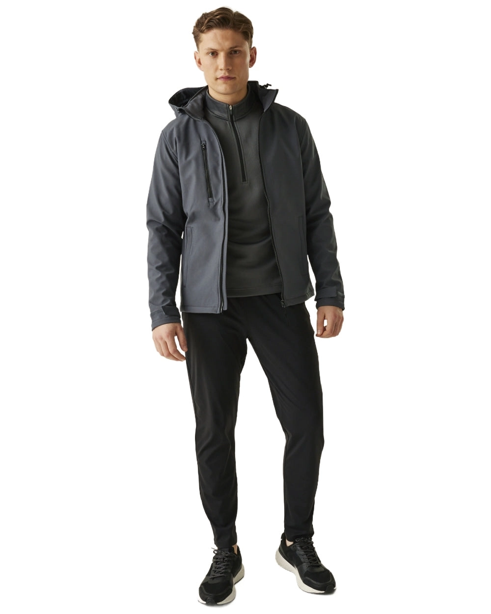 Regatta Mens Venturer 3 Layer Printable Hooded Softshell Jacket