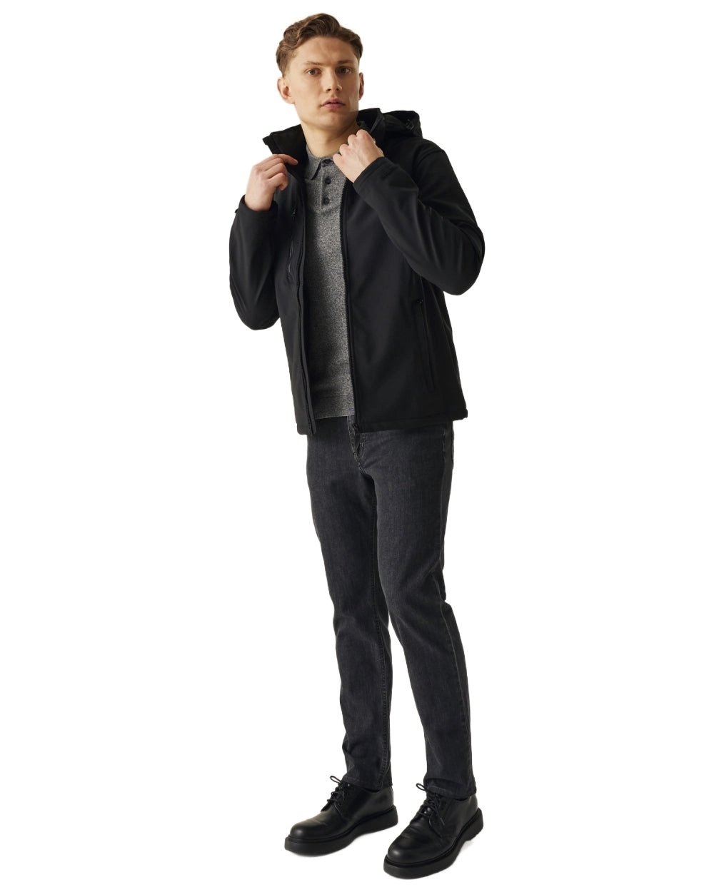 Regatta Mens Venturer 3 Layer Printable Hooded Softshell Jacket