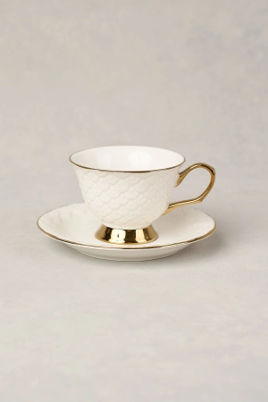 Ripple White Cup & Saucer