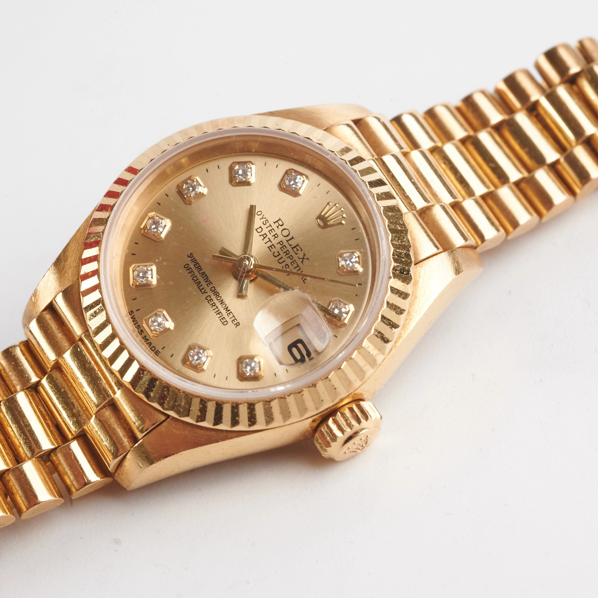 Rolex Datejust 26mm 18K Yellow Gold Diamond Dial Watch