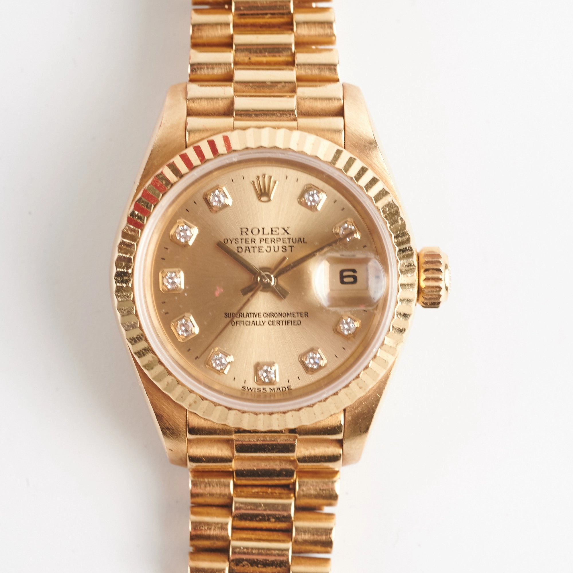 Rolex Datejust 26mm 18K Yellow Gold Diamond Dial Watch