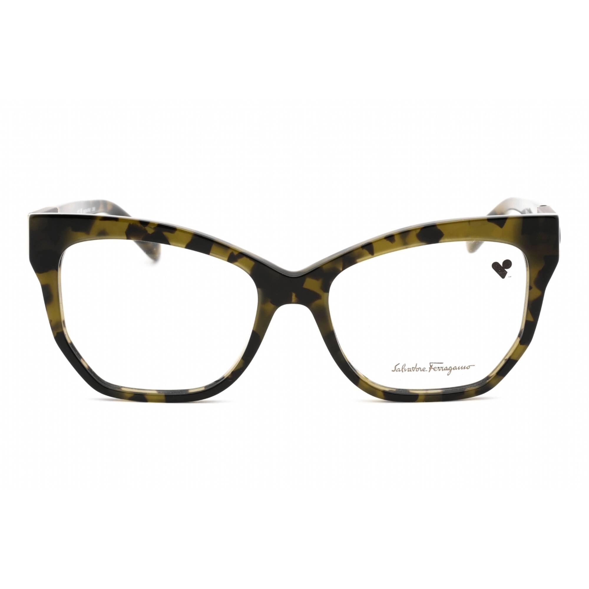 Salvatore Ferragamo Women's Eyeglasses - Green Tortoise Cat Eye Frame | SF2936 340