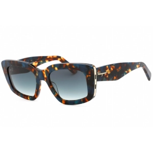 Salvatore Ferragamo Women's Sunglasses - Blue Havana Rectangular Frame | SF1024S 235