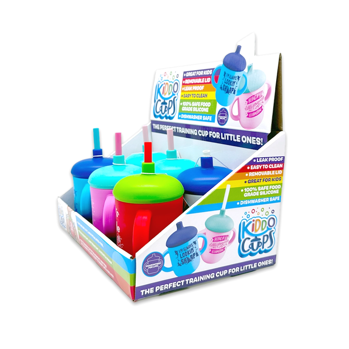 Silicone Kids Toddler Training Kiddo Cups - 6 Pieces Per Retail Ready Display 25297