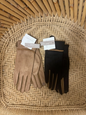 Suede Braided Smart Touch Gloves
