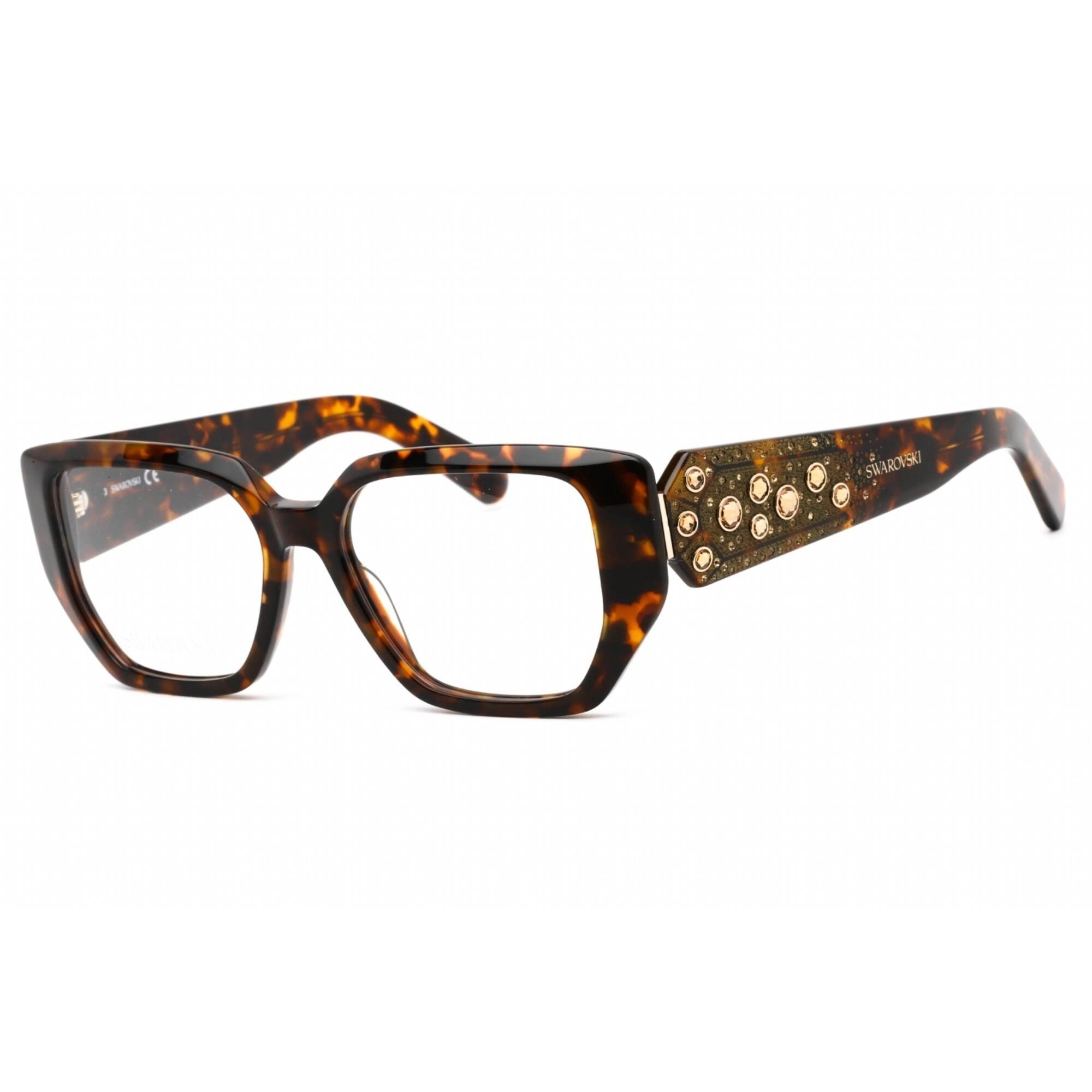 Swarovski Women's Eyeglasses - Full Rim Cat Eye Dark Havana Plastic Frame | SK5467 052
