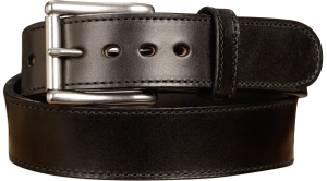 The Eastwood: Men's Black Stitched Leather Belt Max Thick 1.75" Extra Wide