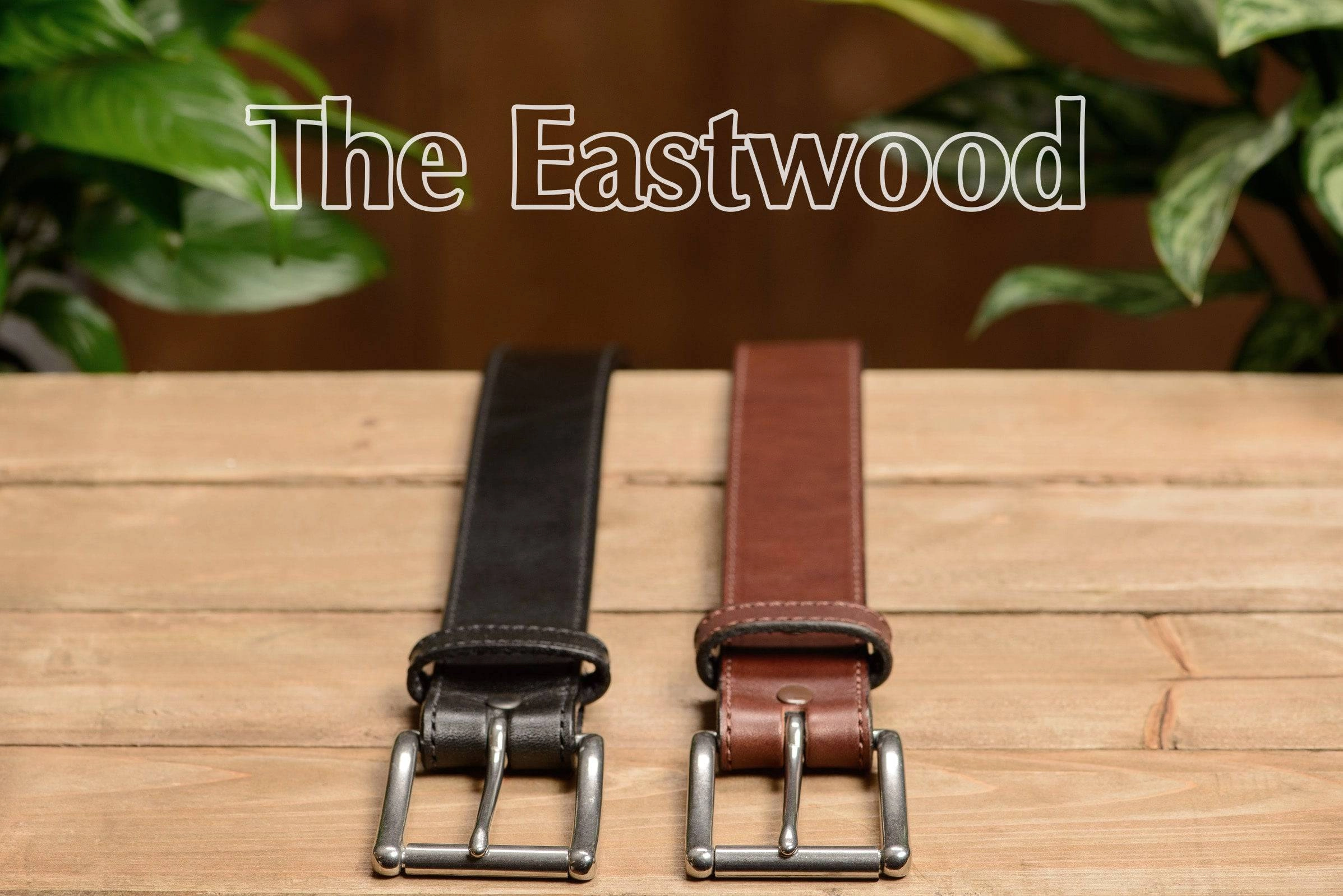 The Eastwood: Men's Black Stitched Leather Belt Max Thick 1.75" Extra Wide