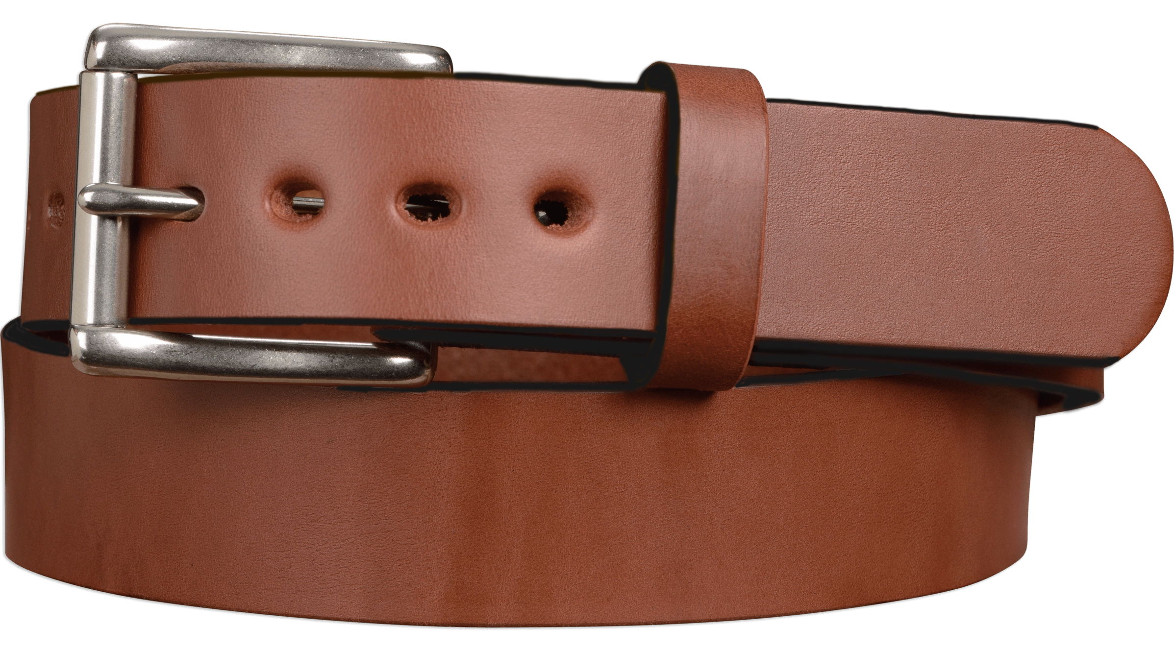 The Eastwood: Men's Medium Brown Non Stitched Leather Belt Max Thick 1.50"