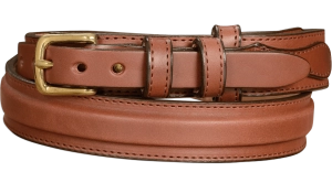 The Walker: Men's Medium Brown Stitched Ranger Leather Belt 1.25"