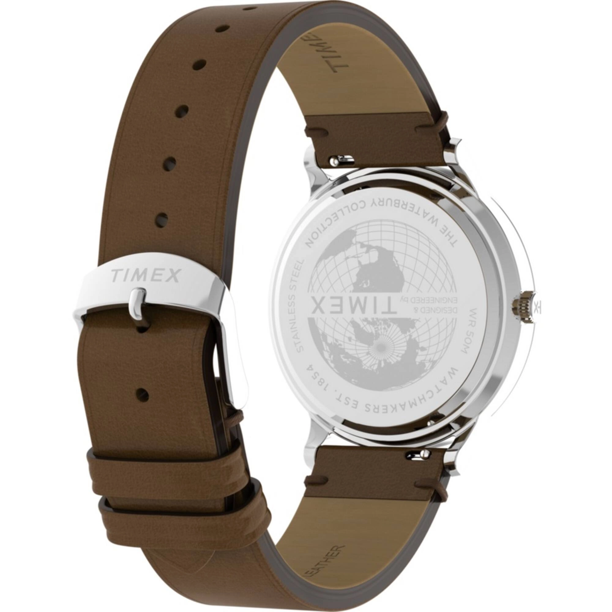 Timex Men's Watch - Waterbury Classic Blue Dial Brown Leather Strap | TW2W14900VQ