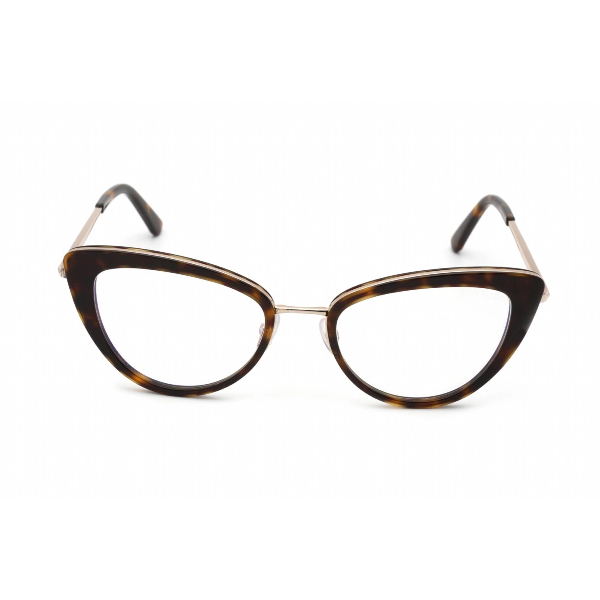 Tom Ford Women's Eyeglasses - Havana Plastic Cat Eye Full Rim Frame | FT5580-B 052