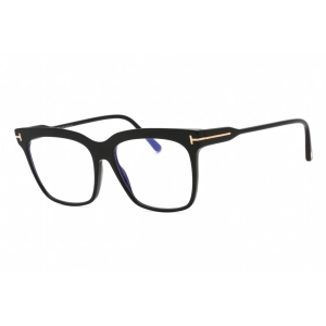 Tom Ford Women's Eyeglasses - Shiny Black Full Rim Rectangular Frame | FT5768-B 001