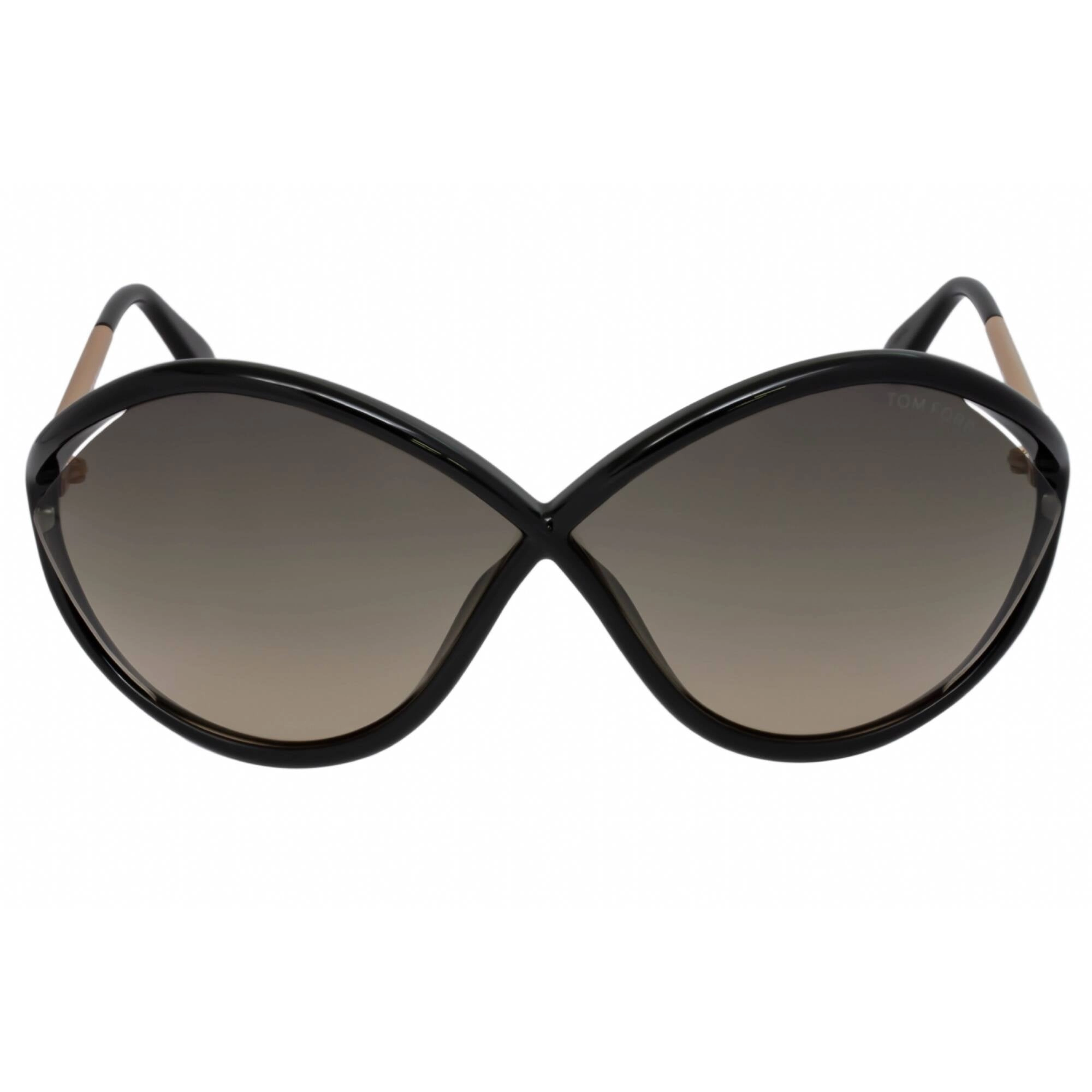 Tom Ford Women's Sunglasses - Shiny Black Plastic Oversized Full Rim | FT0528 01B