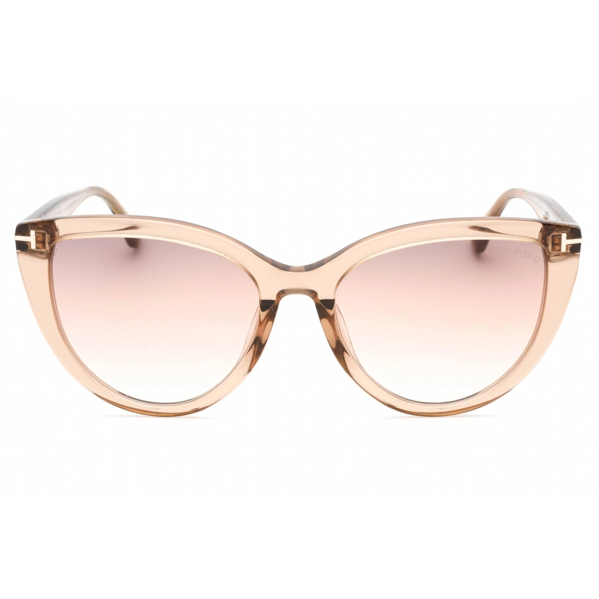 Tom Ford Women's Sunglasses - Shiny Light Brown Full Rim Cat Eye Frame | FT0915 45G