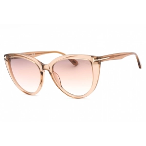Tom Ford Women's Sunglasses - Shiny Light Brown Full Rim Cat Eye Frame | FT0915 45G
