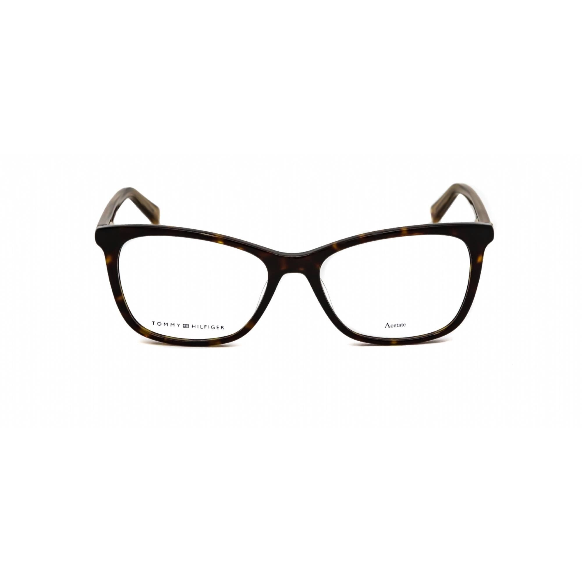 Tommy Hilfiger Women's Eyeglasses - Havana Plastic Rectangular | TH 1825 0086 00