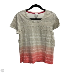 Top Short Sleeve By Chicos In Beige, Size: M